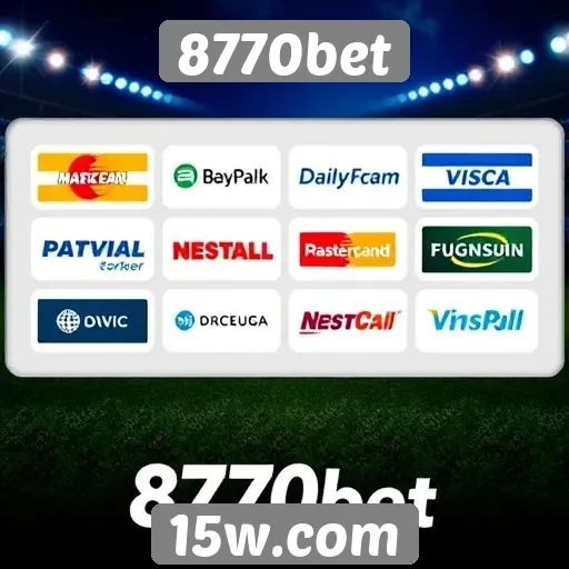 Opções de pagamento disponíveis no 8770bet